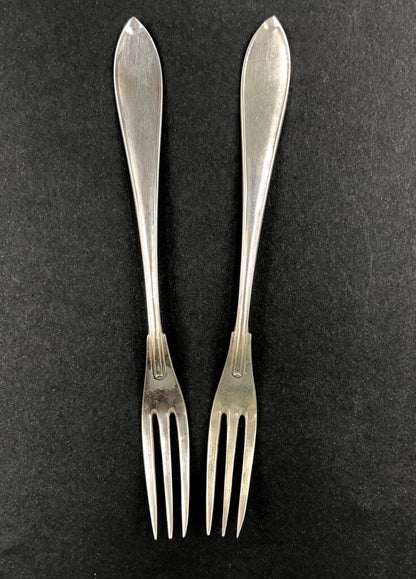 2ea Sweden Prima NS ALP Silver Plate Escargot Forks c.1910’s /b