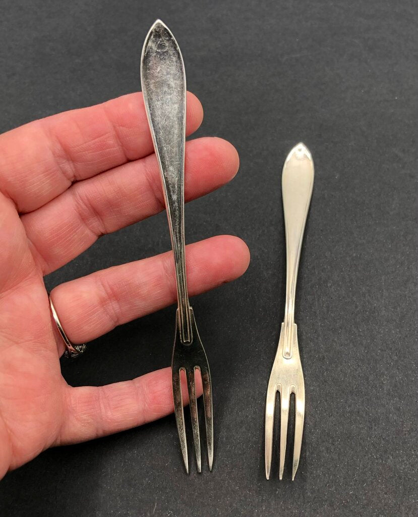 2ea Sweden Prima NS ALP Silver Plate Escargot Forks c.1910’s /b