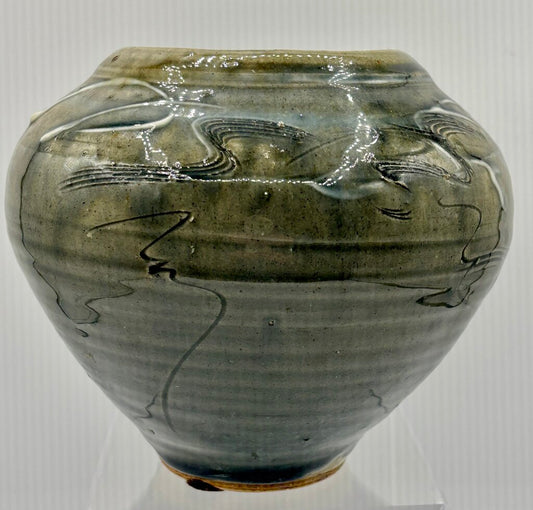 Studio Pottery Jar Surface Decoration Signed /j