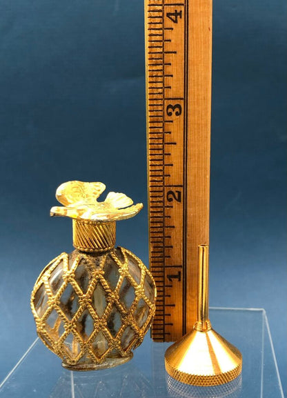 Vtg Nina Ricca Paris L’Air du TEmps Perfume Flacon Bottle w/ Funnel & Case /b