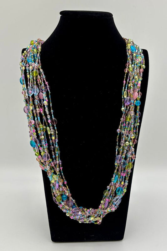 Joan Rivers Mulit Strand Pastel Czech Republic Beads /j