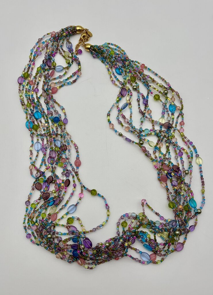 Joan Rivers Mulit Strand Pastel Czech Republic Beads /j