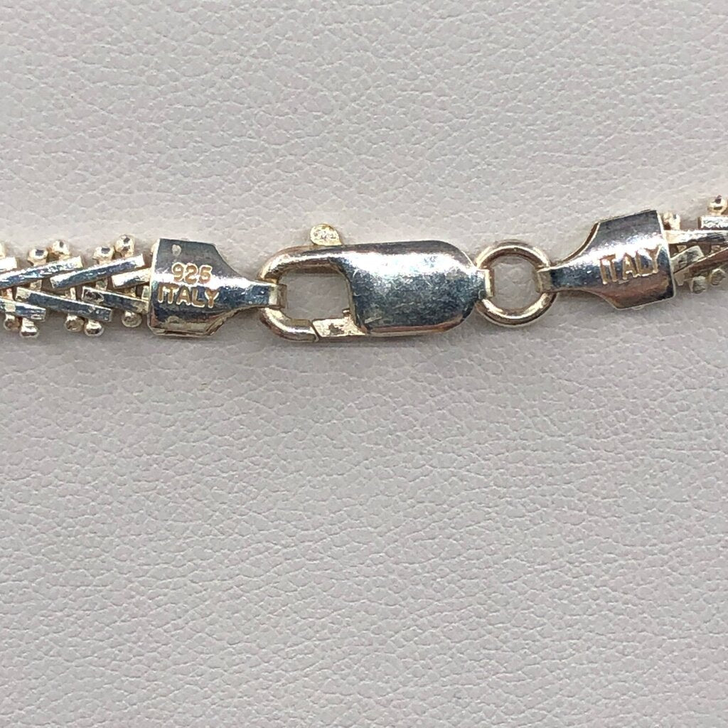 OTC Italy Sterling Silver 16” V-Neck Necklace /b