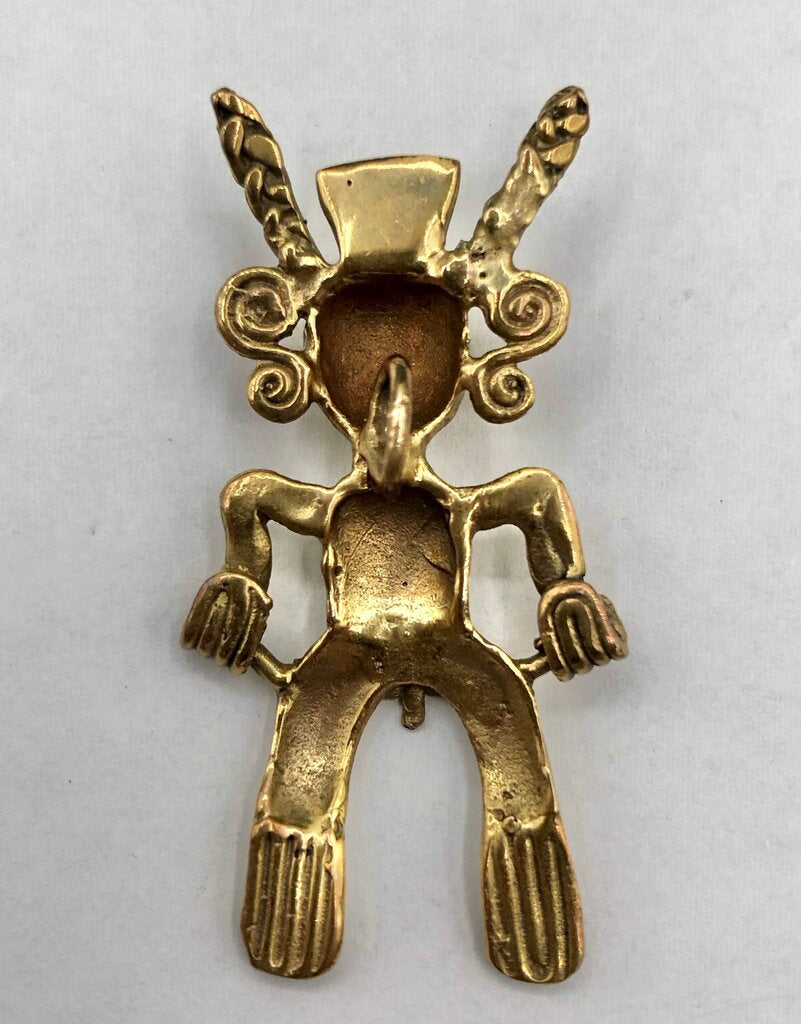 Central Caribbean Brass Shaman Diety Effigy Pendant /b