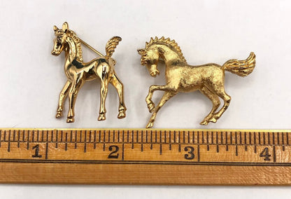 Pair Equestrian Horse Brooches/ Monet & Beau Sterling Silver /b