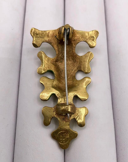 Finnish Bronze Kalevala Koru Oksasolki Branch Lapel Pin /b