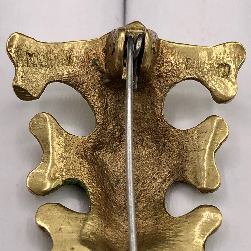 Finnish Bronze Kalevala Koru Oksasolki Branch Lapel Pin /b
