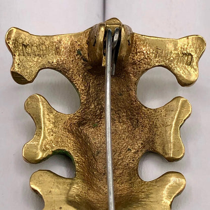 Finnish Bronze Kalevala Koru Oksasolki Branch Lapel Pin /b