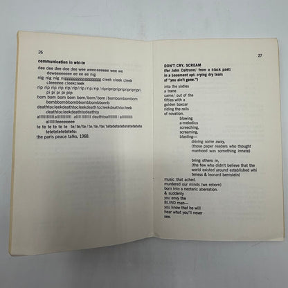 Black Words That Say: Don’t Cry, Scream By Don L. Lee Paperback 1970 Broadside Press /cb