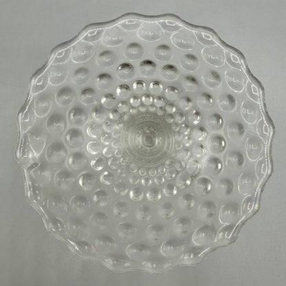 Pair of Vintage Duncan Miller Hobnail Candle Holders w/Bobeches & Prisms 5 1/2” /cb