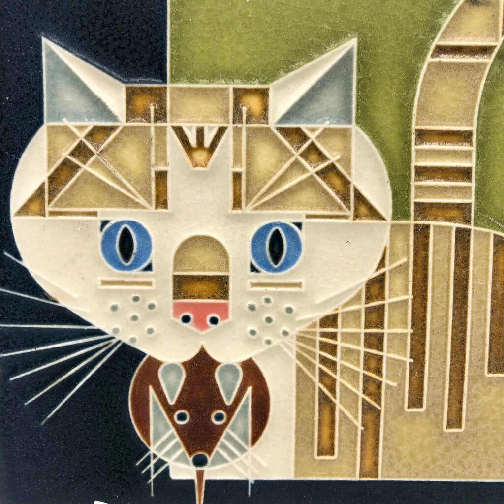 Charley Harper Barn Kitty Motawi Art Tile 6”x6” /b