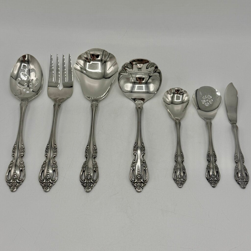 Oneida Community Stainless “Brahms” 7 Piece Serving Set Spoons Casserole Fork /cb