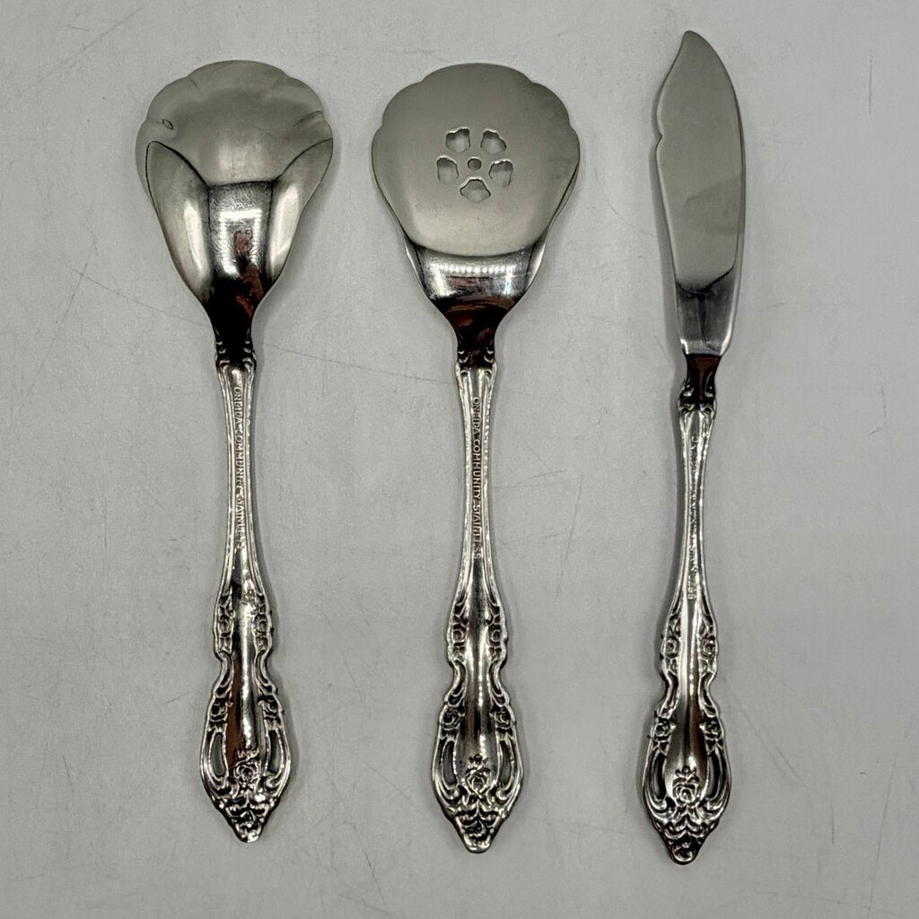 Oneida Community Stainless “Brahms” 7 Piece Serving Set Spoons Casserole Fork /cb