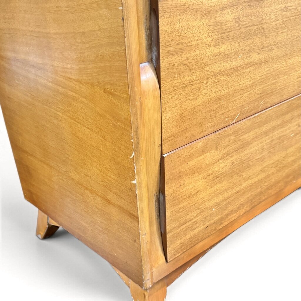 Tri-Bond Furniture Oak Tall 4 Drawer Dresser