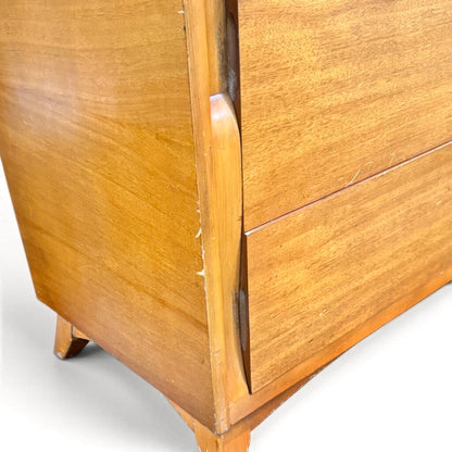 Tri-Bond Furniture Oak Tall 4 Drawer Dresser