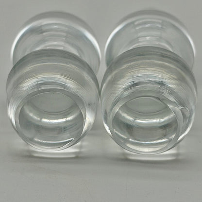 Vintage Hand Blown Oil & Vinegar Cruets w/Stoppers Floral Etched 9” Made in Poland /cb