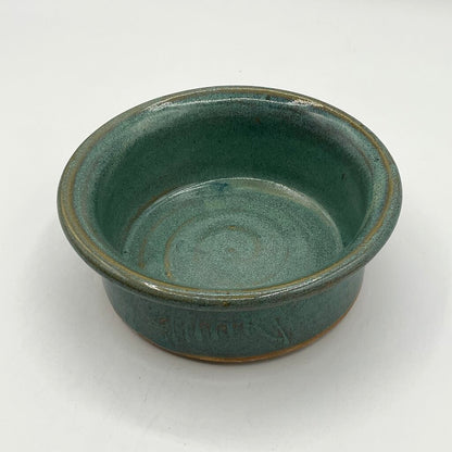 Wheel Thrown Glossy Teal Green Ceramic Bowl /f