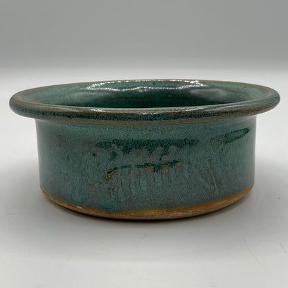 Wheel Thrown Glossy Teal Green Ceramic Bowl /f