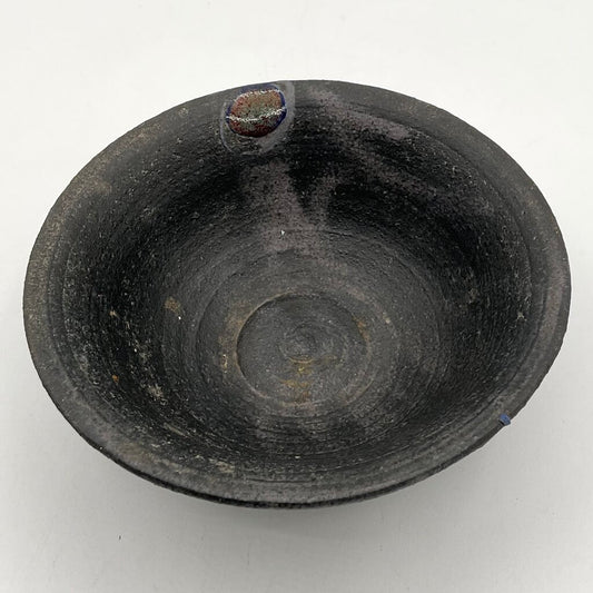Matte Multicolored Ceramic Bowl with Textured Finish /f