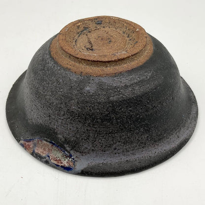 Matte Multicolored Ceramic Bowl with Textured Finish /f