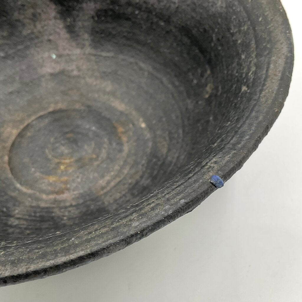 Matte Multicolored Ceramic Bowl with Textured Finish /f