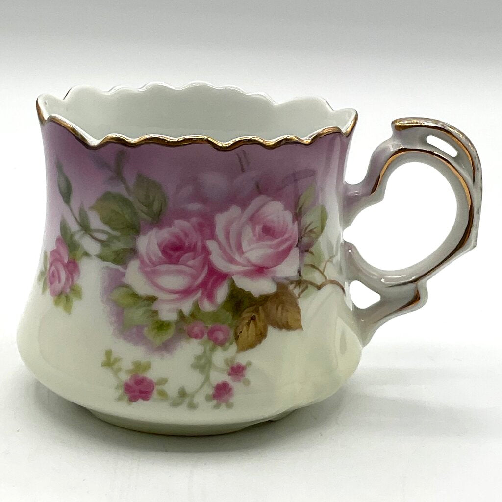 Antique Hand Painted Lefton Heavenly Rose Teacup and Saucer /f