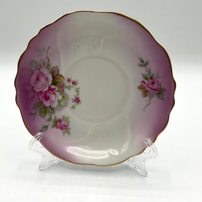 Antique Hand Painted Lefton Heavenly Rose Teacup and Saucer /f