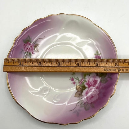 Antique Hand Painted Lefton Heavenly Rose Teacup and Saucer /f