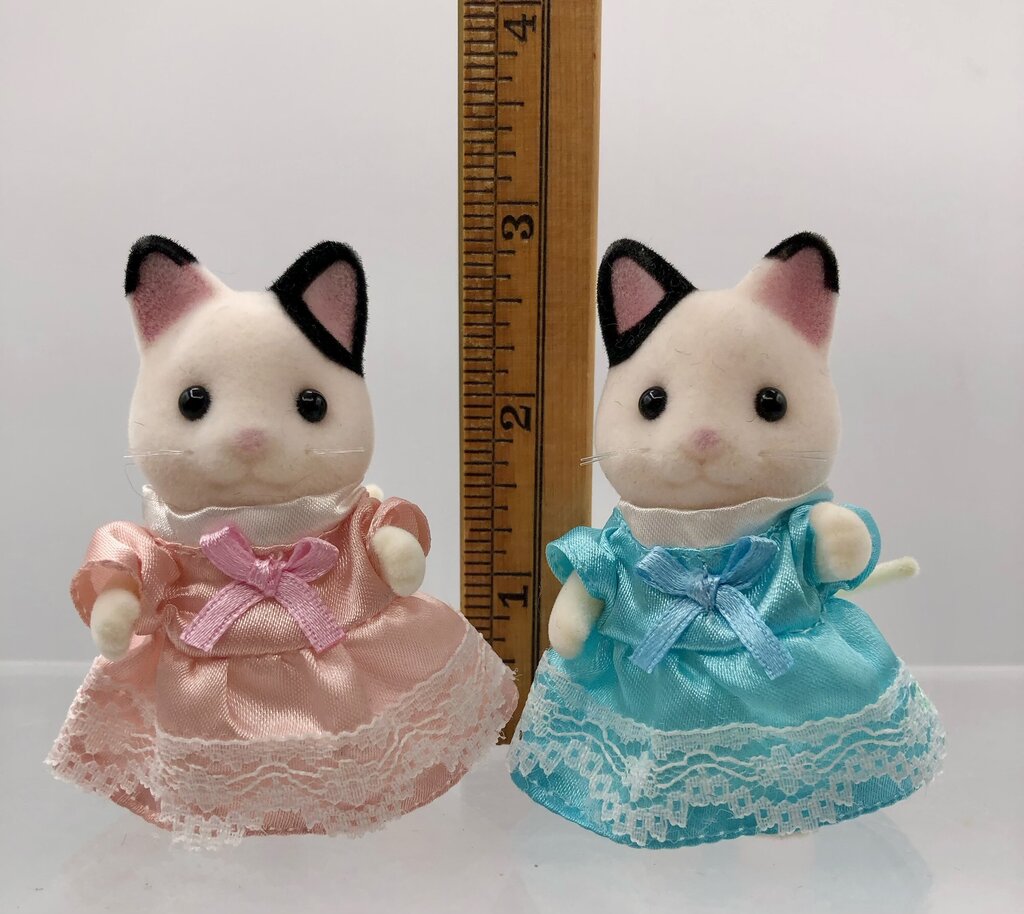 5pc Calico Critters Sylvanian Tuxedo Cat Family /b