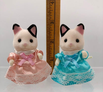 5pc Calico Critters Sylvanian Tuxedo Cat Family /b