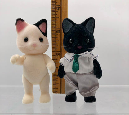 5pc Calico Critters Sylvanian Tuxedo Cat Family /b
