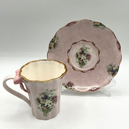 Bradford Editions Lena Liu’s Garden Treasures Teacups and Saucers Set of Two /f