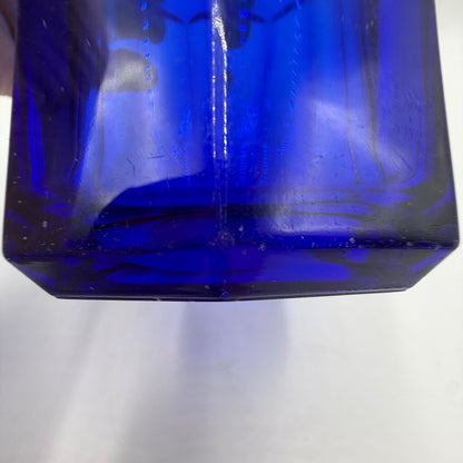 Set of 3 Vintage Luminarc 10 Panel Cobalt Blue Tumblers 5 3/8” Made In France /cb