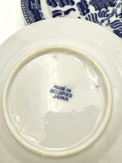 Set Of 14 Mini Blue Willow Porcelain Tea Set