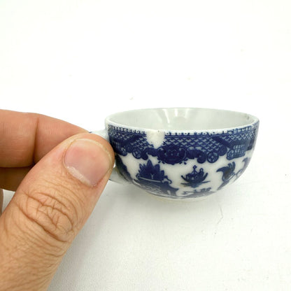 Set Of 14 Mini Blue Willow Porcelain Tea Set