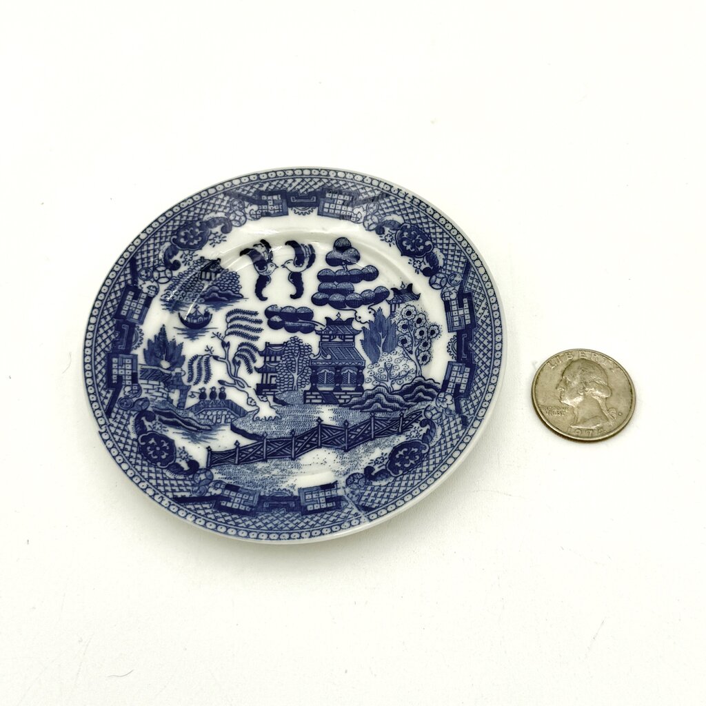 Set Of 14 Mini Blue Willow Porcelain Tea Set