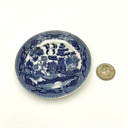 Set Of 14 Mini Blue Willow Porcelain Tea Set