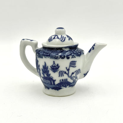 Set Of 14 Mini Blue Willow Porcelain Tea Set