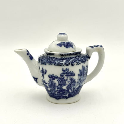 Set Of 14 Mini Blue Willow Porcelain Tea Set