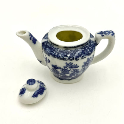 Set Of 14 Mini Blue Willow Porcelain Tea Set