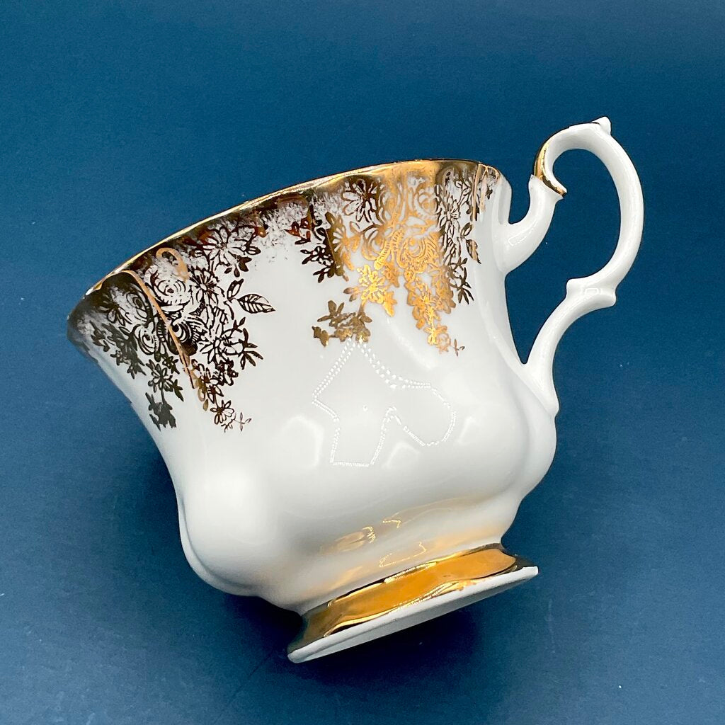 Vintage Royal Albert Gold Floral Chintz Montrose Teacup and Saucer /f
