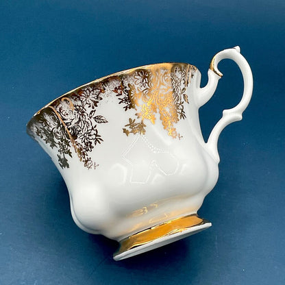 Vintage Royal Albert Gold Floral Chintz Montrose Teacup and Saucer /f