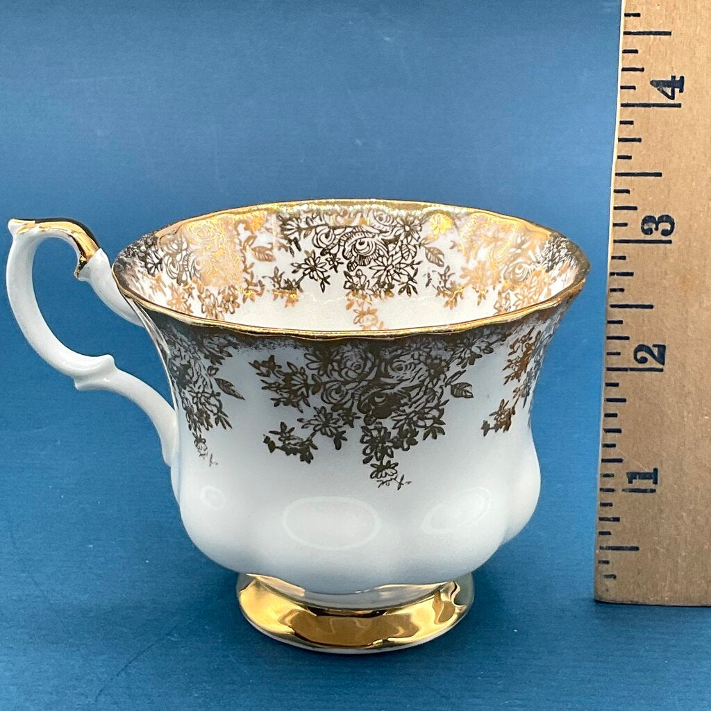 Vintage Royal Albert Gold Floral Chintz Montrose Teacup and Saucer /f