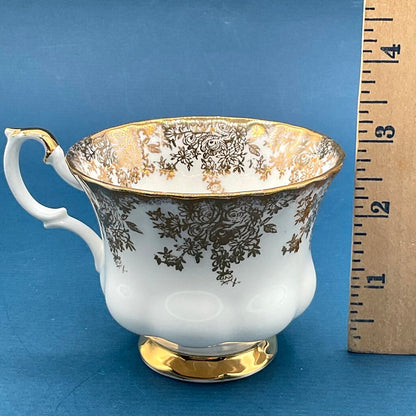 Vintage Royal Albert Gold Floral Chintz Montrose Teacup and Saucer /f