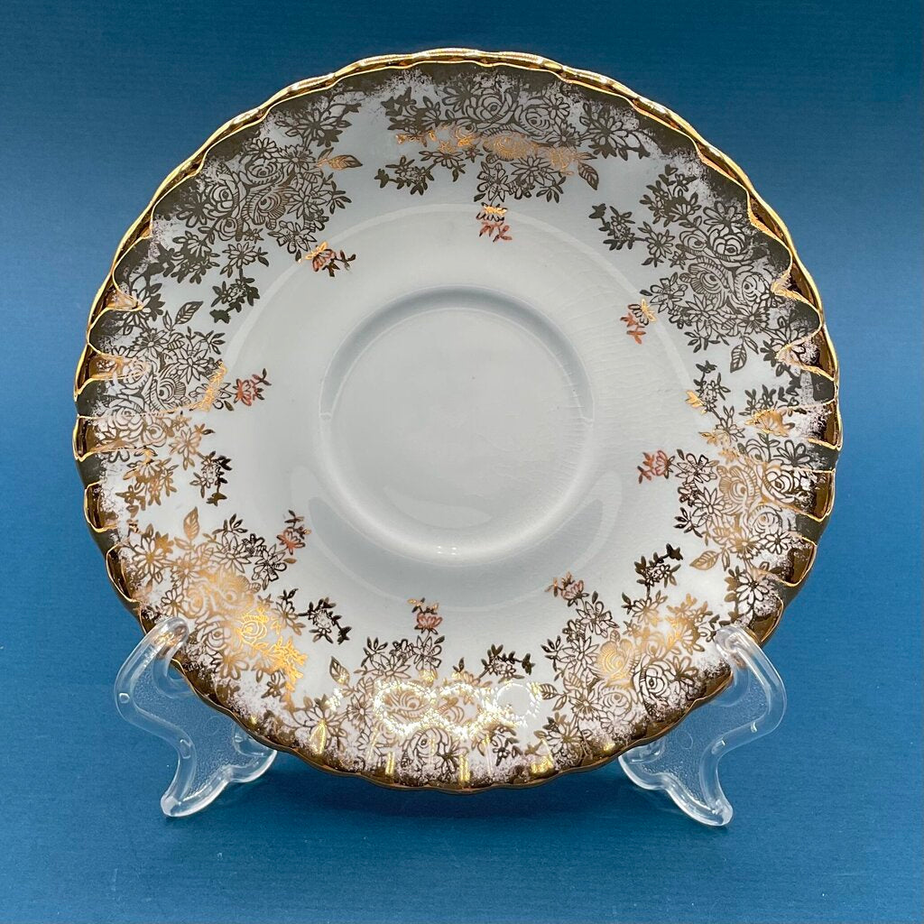 Vintage Royal Albert Gold Floral Chintz Montrose Teacup and Saucer /f