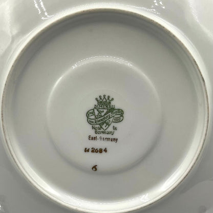 JLMenau Graf Von Henneberg East Germany Black and Gold Porcelain Saucer & Dessert Plate /f