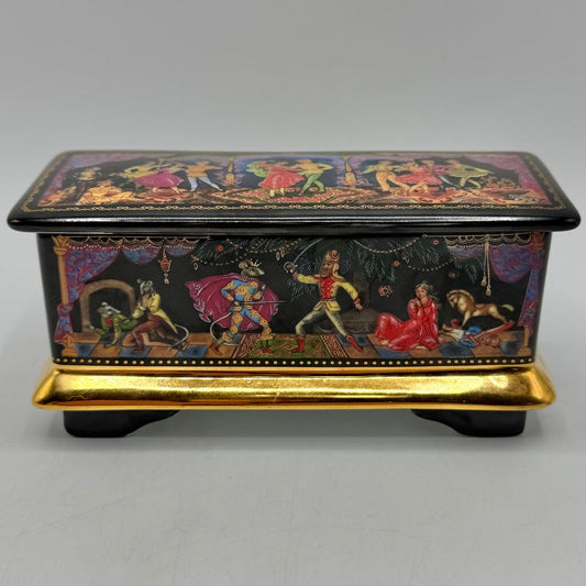 Vintage 1991 Ardleigh Elliott & Sons Russian Ballet Nutcracker Porcelain Musical Trinket Box Dance Of The Sugarplum Fairy /cb