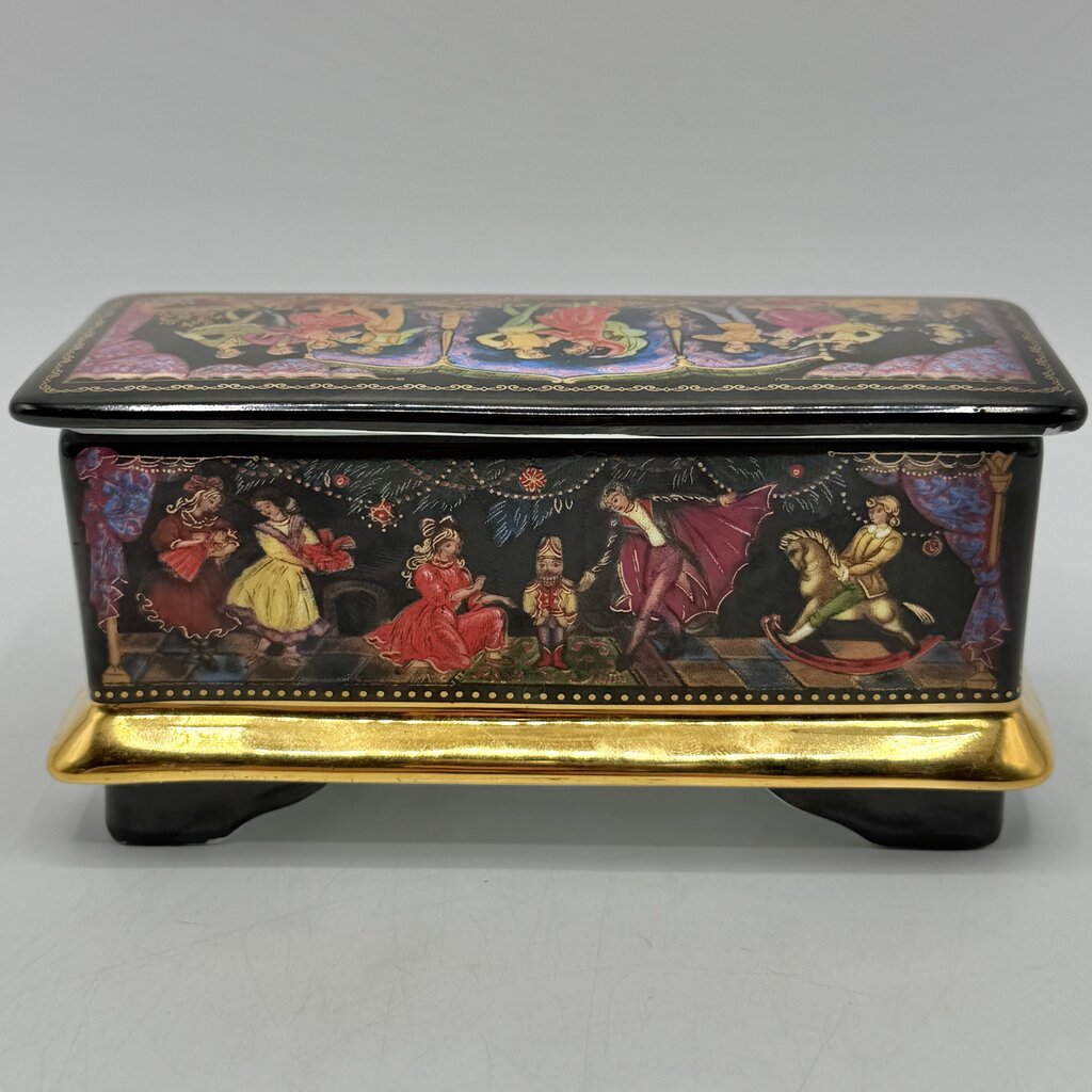 Vintage 1991 Ardleigh Elliott & Sons Russian Ballet Nutcracker Porcelain Musical Trinket Box Dance Of The Sugarplum Fairy /cb