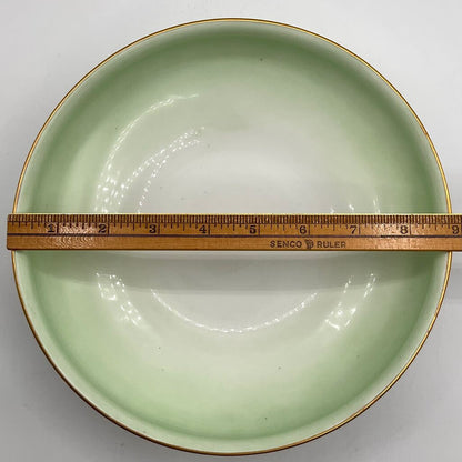Antique Limoges France Pastel Green Porcelain Bowl and Charger with Hand Painted Pink Roses /f