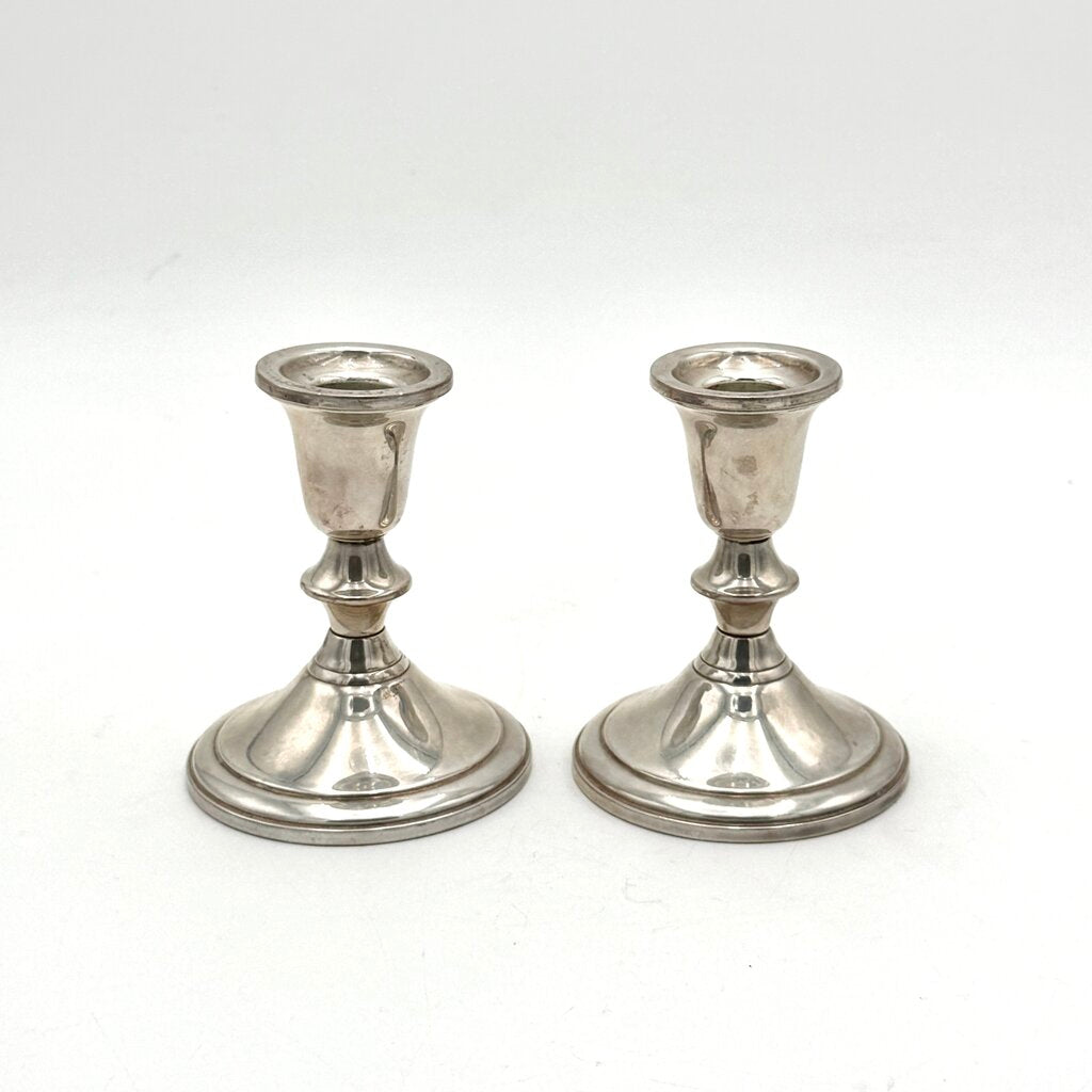 Pair Of Towle Sterling Silver Weighted Candle Stick Holders #734